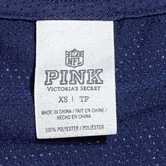 PINK Victoria’s Secret NFL New England Patriots Bling Mesh 2-Sided Jersey Sz XS - Picture 7 of 10